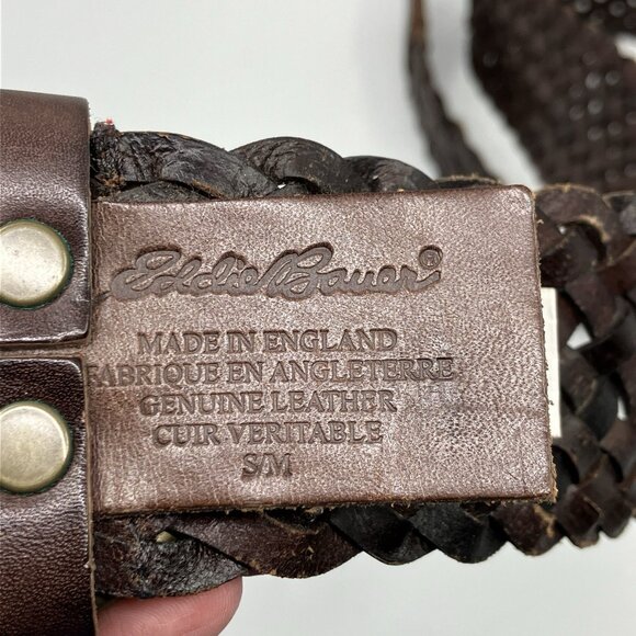 Y2K Eddie Bauer Braided Leather Belt Womens S/M Make in UK Boho Hippie Witchy - Picture 2 of 6